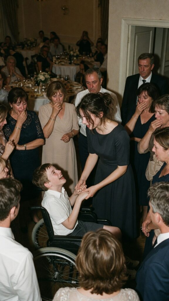 Bambino disabile danza felice