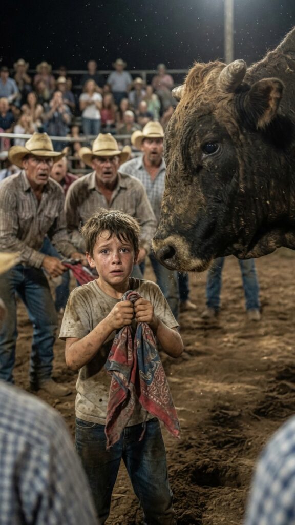 Bambino davanti al toro fedele