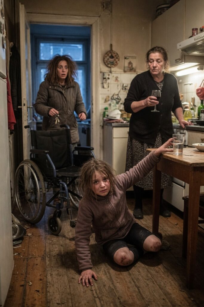 Bambina disabile senza sedia rotelle