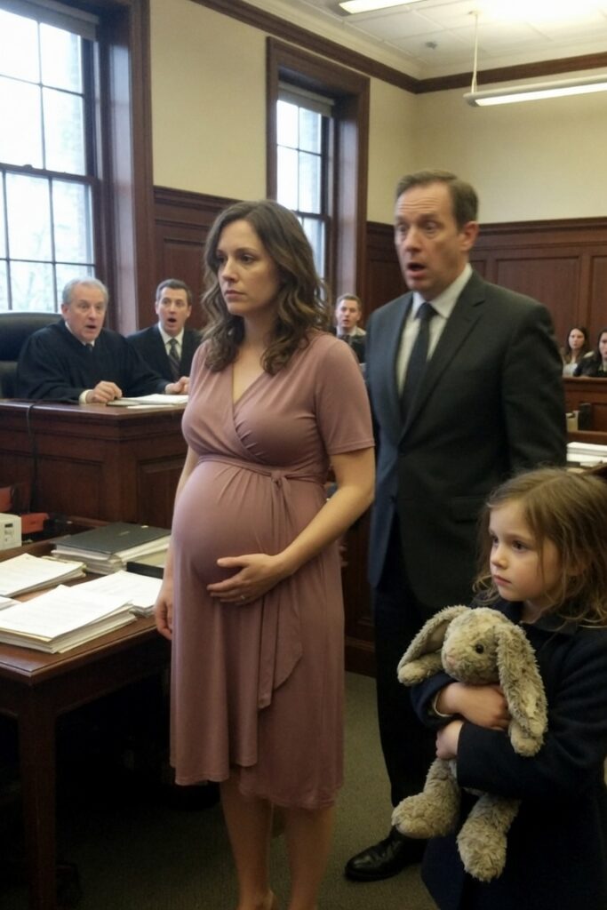 Incinta all’ottavo mese rinunciò a tutto in tribunale, ma una bambina con un vecchio coniglietto distrusse il piano del marito con una sola frase