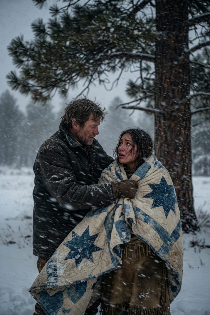 Cowboy salva donna apache innevata