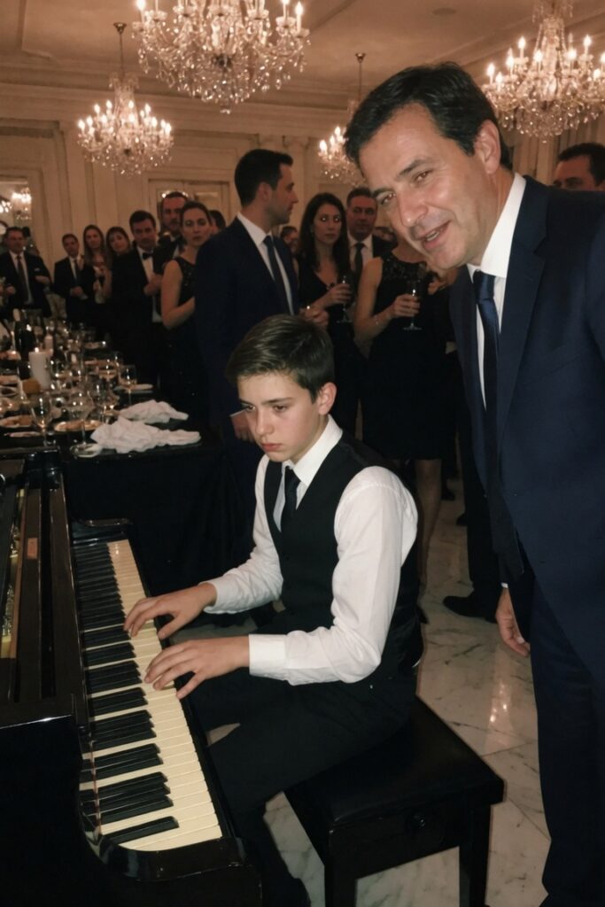 Giovane pianista sorprende ospiti eleganti