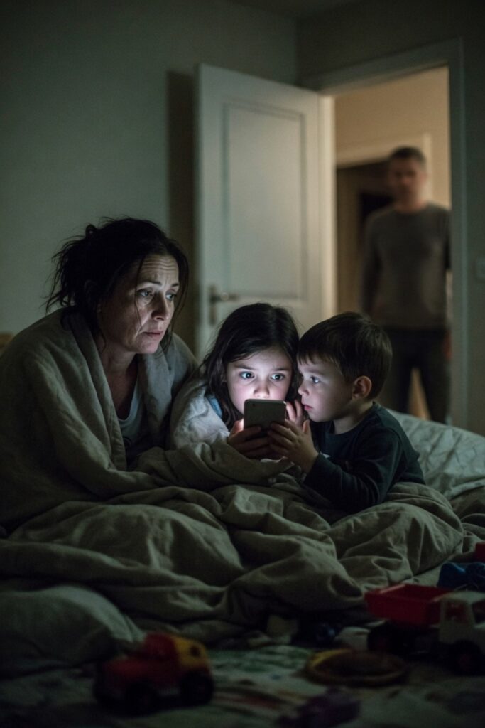 Bambina protegge madre nel buio