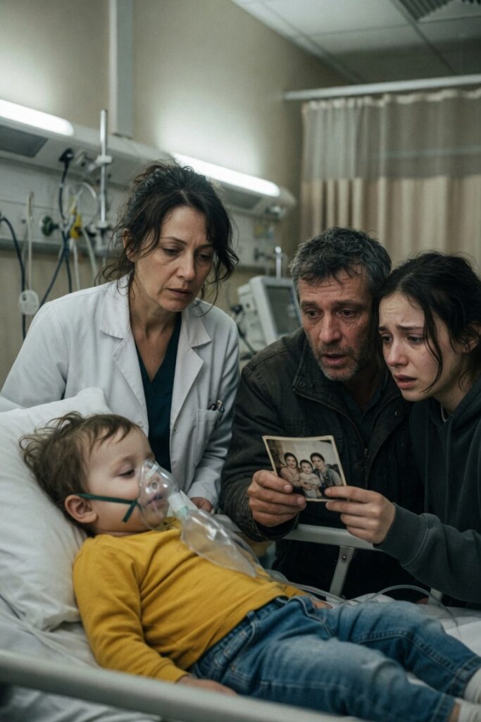 Pediatra consola bambino dopo emergenza