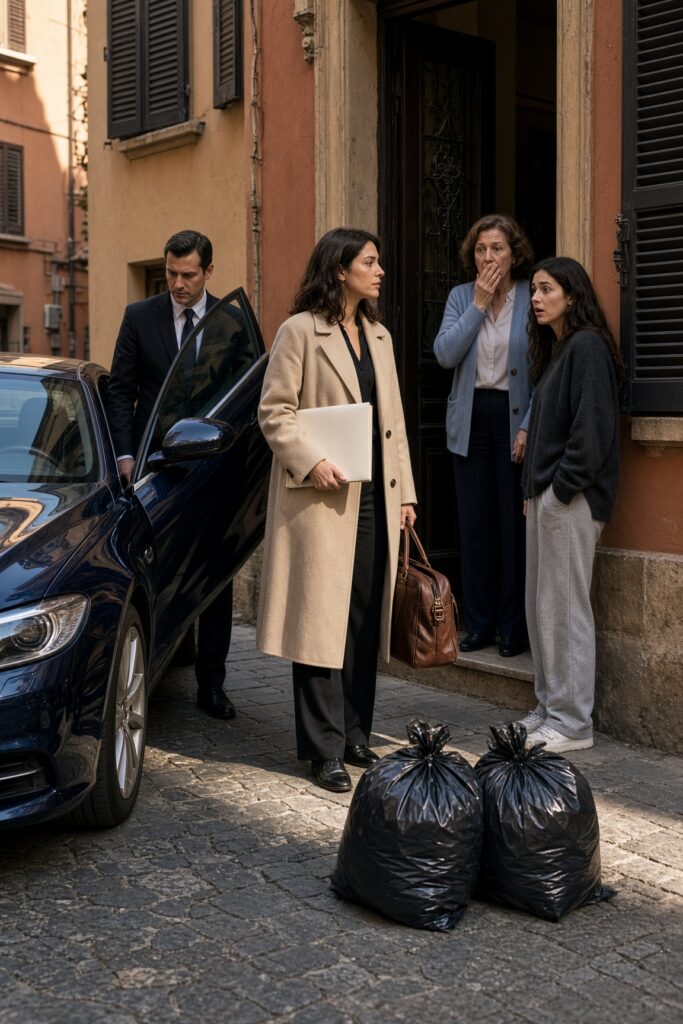 Mia madre mi cacciò di casa con un sacco della spazzatura, ma dieci minuti dopo vide l’auto di lusso che mi aspettava e scoprì chi ero davvero