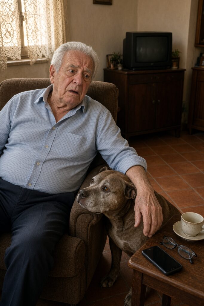Mio padre di 72 anni ebbe un ictus e non riusciva più a parlare: ciò che fece la sua vecchia pitbull salvò tutto